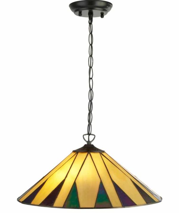 Chaleston 2 light Tiffany pendant ceiling light yellow