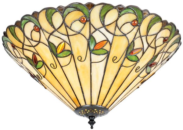 Jamelia Medium 2 Lamp Art Nouveau Style Flush Tiffany Light