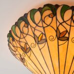 Jamelia Large 2 Lamp Art Nouveau Style Flush Tiffany Light