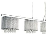 Elise 4 Light Pendant Bar Polished Chrome Crystal Glass