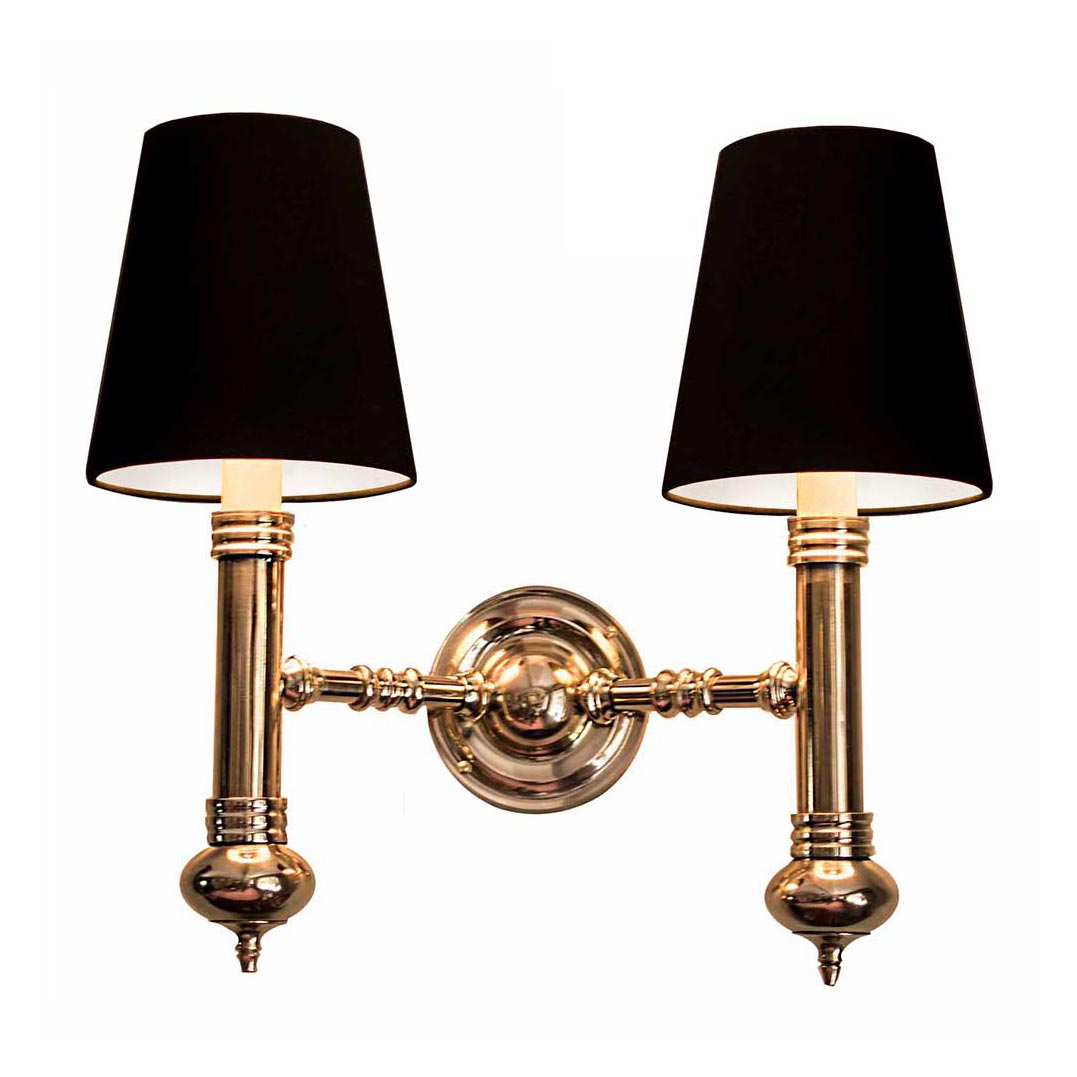 Carleton Solid Brass Replica Vintage Twin Wall Light Handmade In Britain