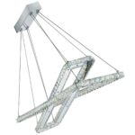 Clover Polished Chrome 2 Light LED Ceiling Pendant Crystal