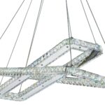 Clover Polished Chrome 2 Light LED Ceiling Pendant Crystal