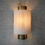 Indara 1 Light Wall Light Hammered Bronze Natural Linen Shade