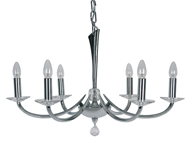 Bahia Contemporary Chrome and Crystal Chandelier