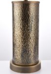 Indara 1 Light Table Lamp Hammered Bronze Natural Linen Shade