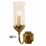 Gothic Single Wall Light Solid Brass Storm Glass Shade Handmade