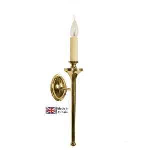 Grosvenor single Edwardian wall light in solid brass shown polished