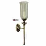 Grosvenor Single Edwardian Wall Light Solid Brass Storm Glass
