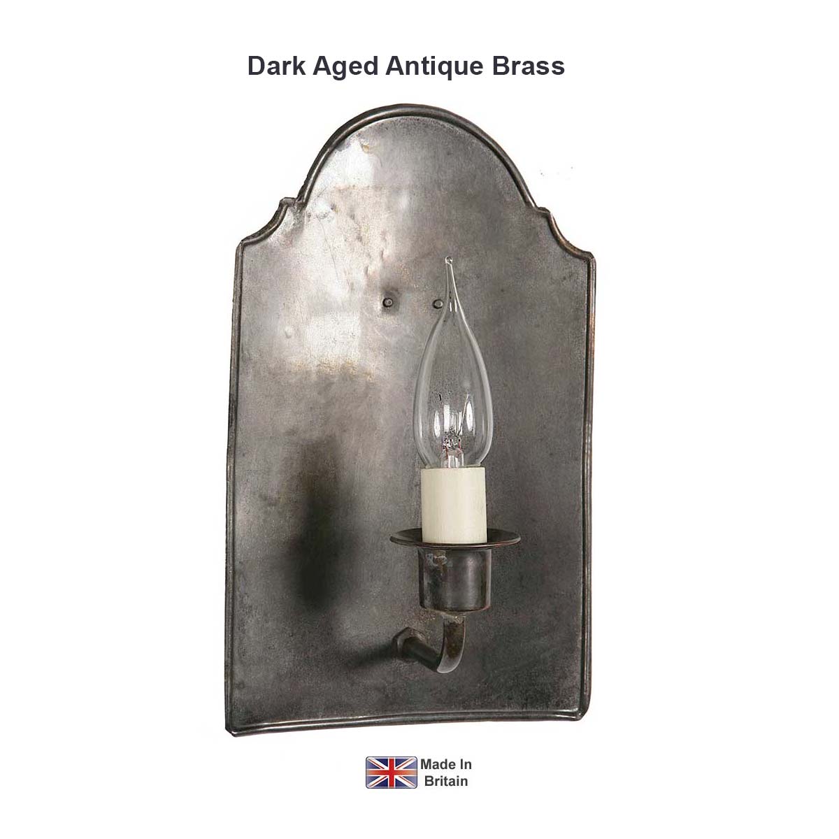 Aged Solid Brass Gothic Period Vestry Lamp Wall Light