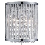 Elise 2 Light Switched Wall Light Chrome Crystal Glass