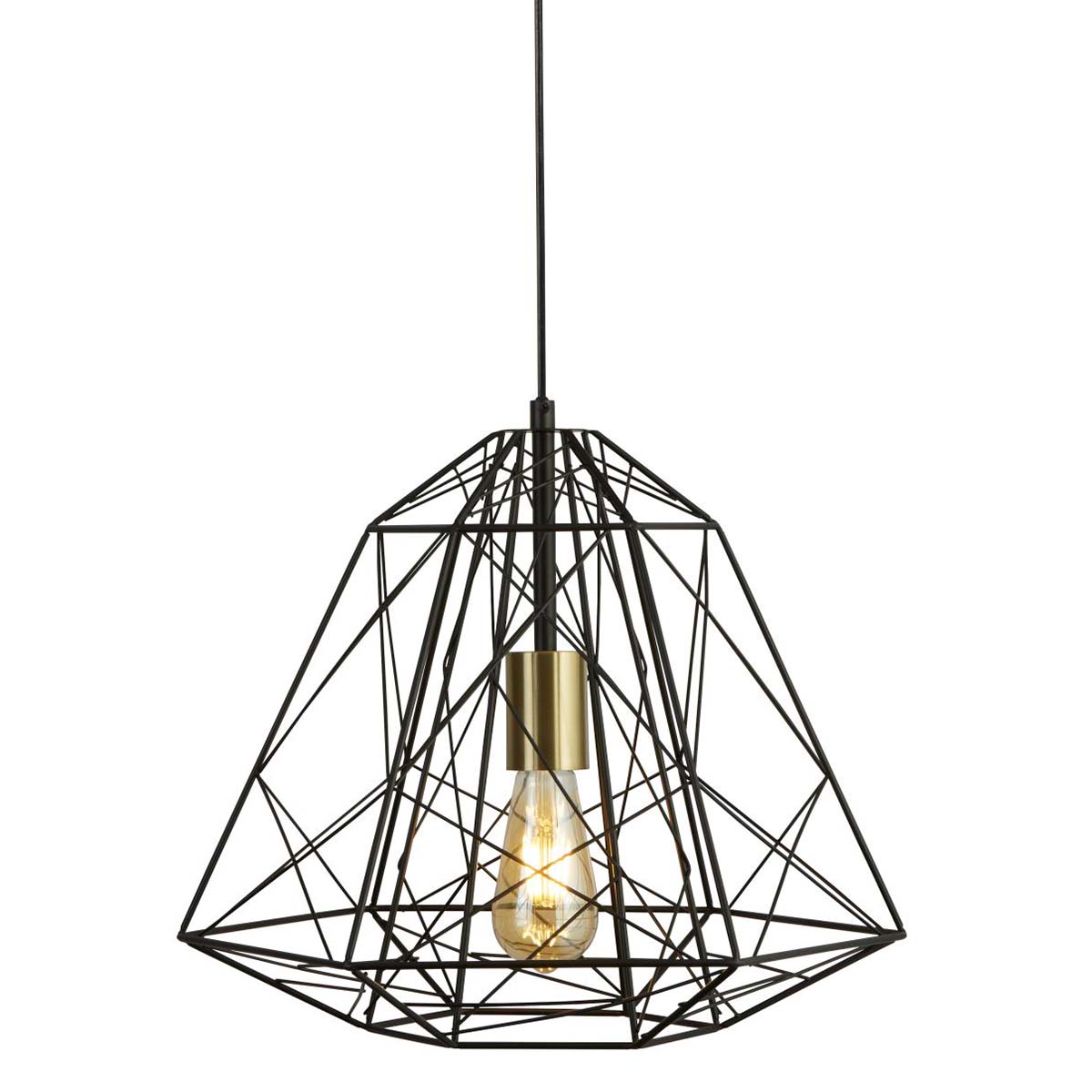 Geometric Cage Single Industrial Pendant Light Black