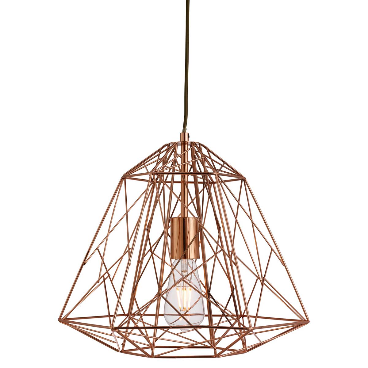 Geometric Cage Single Industrial Pendant Light Copper