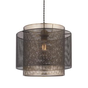 Plexus small 25cm Ceiling Pendant Lamp Shade Brass / Black