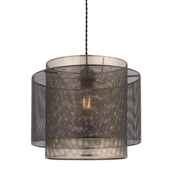 Plexus small 25cm Ceiling Pendant Lamp Shade Brass / Black