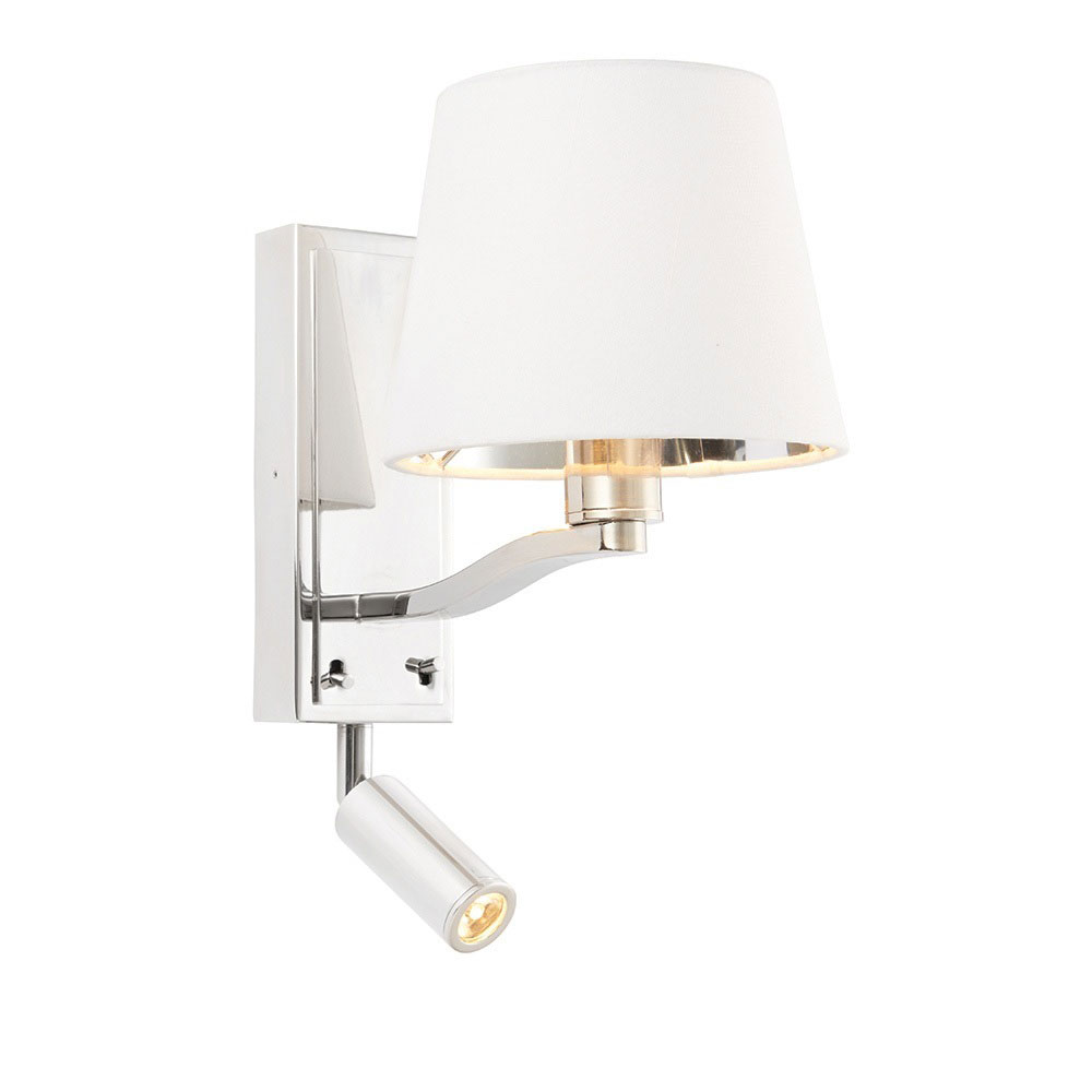 Harvey Switched Bedside Wall Light LED Reading Lamp Polished Nickel
