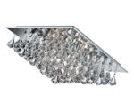 Hanna Square 6 Light Flush Pyramid Crystal Ceiling Light Chrome