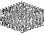 Hanna Square 6 Light Flush Pyramid Crystal Ceiling Light Chrome