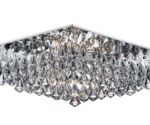 Hanna Square 8 Light Flush Pyramid Crystal Ceiling Light Chrome