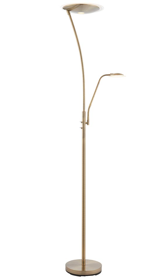 Alassio Mother And Child LED Floor Lamp Antique Brass