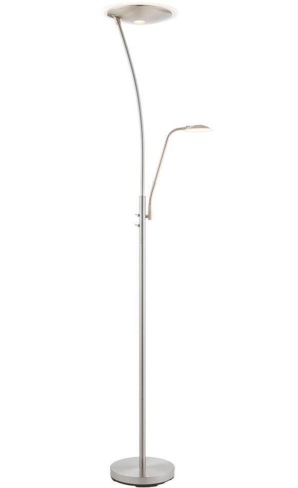 Alassio Mother And Child LED Floor Lamp Satin Chrome