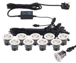 IkonPro stainless steel 10 light 35mm CCT 3000k / 4000k LED deck light kit IP67