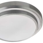 Cork LED Flush Bathroom Ceiling Light Brushed Aluminium