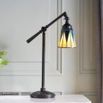 Dark Star Art Deco Design Tiffany Shade Desk Lamp