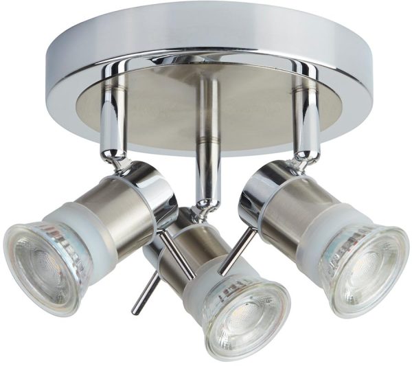 Aries Chrome Bathroom 3 Lamp Ceiling Spot Lights