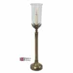 Gothic Large 1 Light Table Lamp Solid Brass Storm Glass Shade