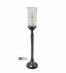 Gothic Large 1 Light Table Lamp Solid Brass Storm Glass Shade