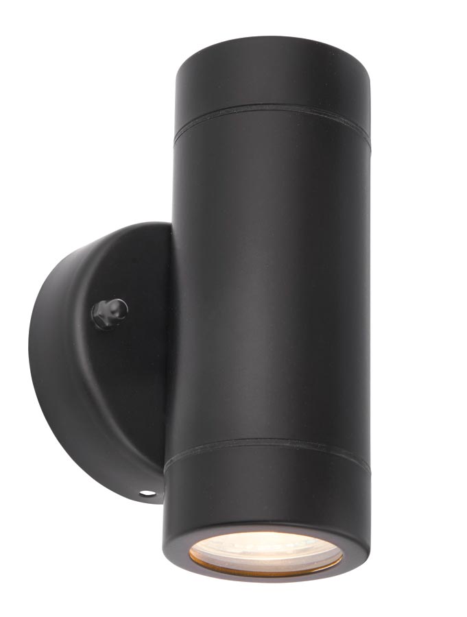 Palin Stainless Steel Outdoor Wall Up Down Spot Light Black IP44