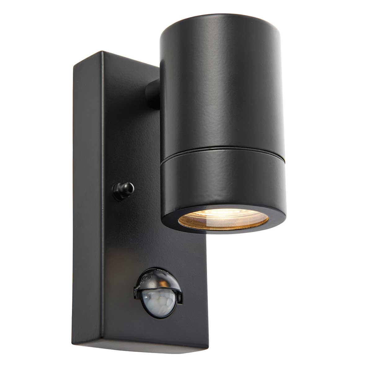 Palin Stainless Steel Outdoor PIR Wall Down Light Black Override