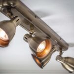 Endon Westbury Retro Style 4 Lamp Ceiling Spot Light Bar Antique Brass