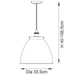 Endon Franklin Large Pendant Light Antique Brass & Taupe