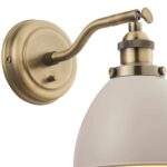 Endon Franklin Switched Wall Light Antique Brass & Taupe