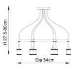 Endon Hal 6 Light Ceiling Pendant Aged Pewter