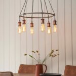 Endon Hal 6 Light Ceiling Pendant Aged Pewter
