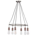 Endon Hal 6 Light Ceiling Pendant Aged Pewter