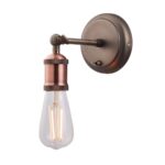 Endon Hal Single Lamp Switched Wall Light Aged Pewter