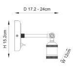 Endon Hal Single Lamp Switched Wall Light Aged Pewter