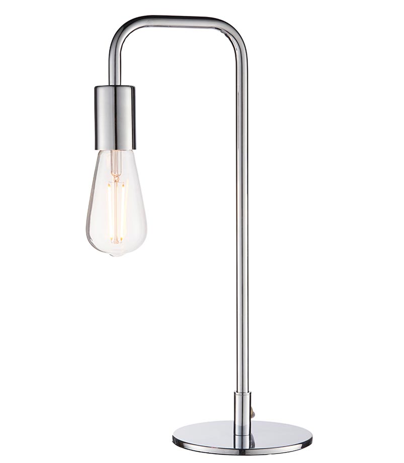 Rubens 1 Light Industrial Table / Desk Lamp Polished Chrome