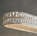 Verina Crystal 5 Light LED Rectangular Ceiling Pendant Chrome