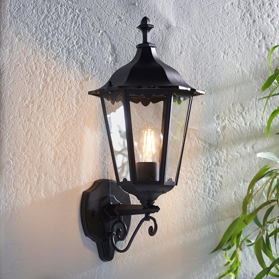 Burford Traditional Outdoor Wall Lantern Matt Black IP44