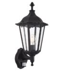 Burford Traditional Outdoor PIR Wall Lantern Matt Black IP44