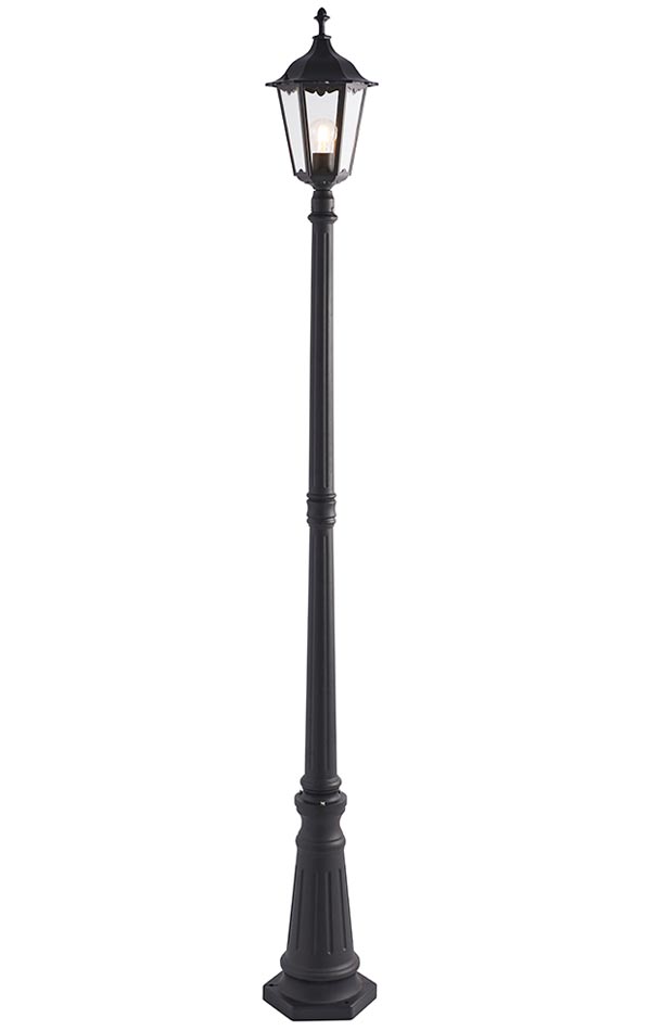 Burford Traditional Single Head Outdoor Lamp Post Matt Black IP44