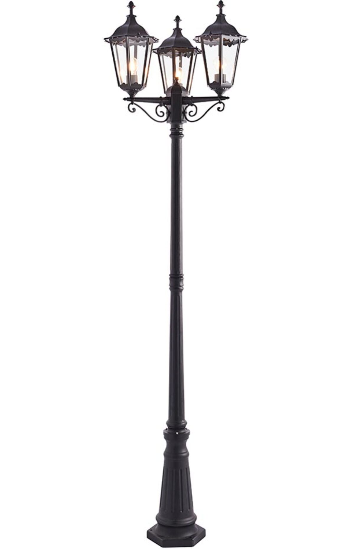 Head Outdoor Lamp Post Matt Black Ip44, Standard Lamp Post Height Uk