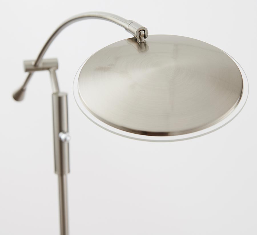 Rico Modern 1 Light Dimmable LED Floor Reading Lamp Satin ...