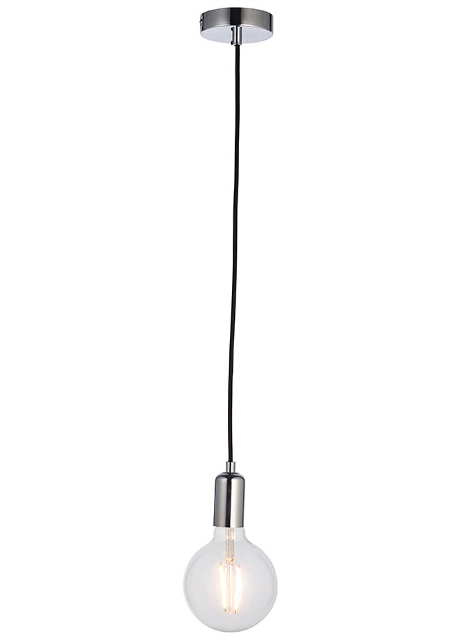 Studio 1 Light Industrial Style Pendant Ceiling Light Chrome