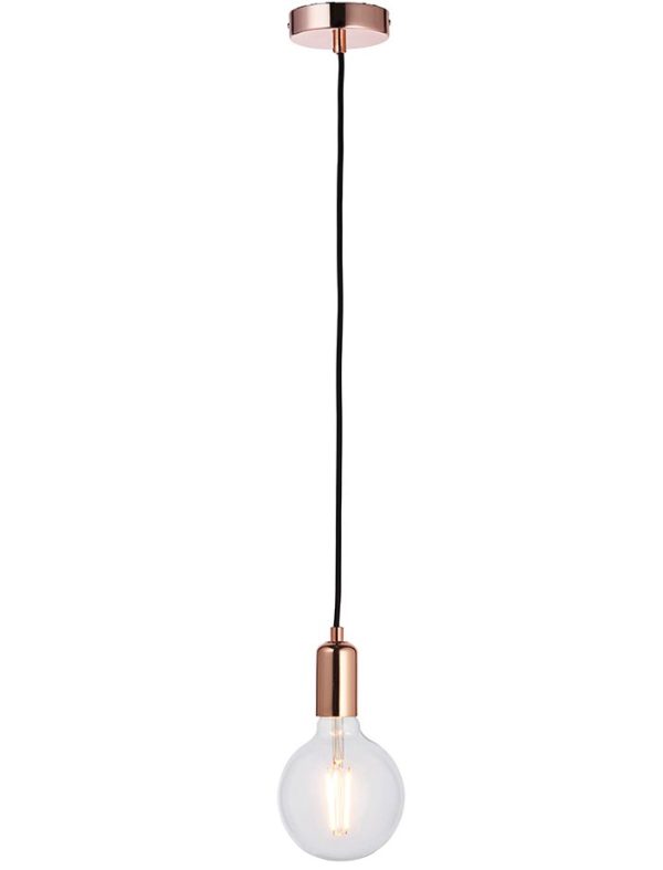 Studio 1 Light Industrial Style Pendant Ceiling Light Copper